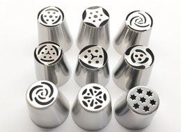 9pcs/set Russian Icing Piping Nozzles Cake Decoration Tips Home Baking DIY Tool Tulip Rose Nozzle Tip N2