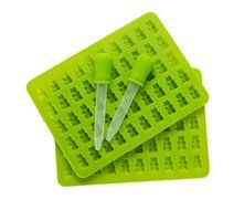 New Gummy Bear Mold Set - 2 Cavity Molds and 2 Droppers with Bonus Quick Start Recipes (Classic, Sour, Vegan)... N2