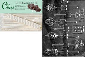 Cybrtrayd R007 Jewish Lolly Chocolate Candy Mold with Exclusive Cybrtrayd Copyrighted Chocolate Molding Instructions...