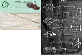 Cybrtrayd R007 Jewish Lolly Chocolate Candy Mold with Exclusive Cybrtrayd Copyrighted Chocolate Molding Instructions... N3