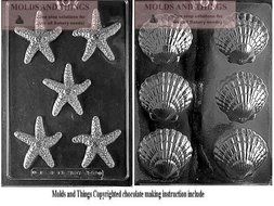 Fancy Shells chocolate candy mold, Starfish chocolate candy mold With &copy; Candy Making Instruction