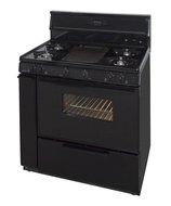 Premier SLK849B 36 Freestanding Gas Range, 4 Open Burners, Built-in Griddle, 3.9 cuft Manual Clean N2