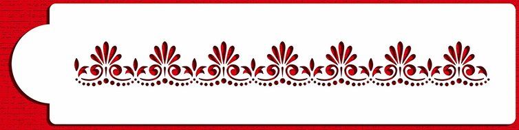 Designer Stencils C491 Fleur De Lis Cake Stencil Side 3, Beige/semi-transparent N3