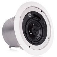 Restaurant Sound System Package with 4 Atlas Sound FAP42T In-Ceiling Loudspeakers and Mixer Amplifier (White)