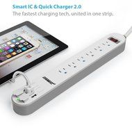 BESTEK 6-Outlet Surge Protector 6.6ft Cord with 7.5A 4 USB Ports N10