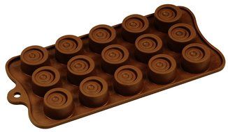 Fat Daddio's Swirled Cylinder Silicone Chocolate Mold, 15-Piece Per Mold