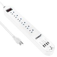 BESTEK 6-Outlet Surge Protector 6.6ft Cord with 7.5A 4 USB Ports N12