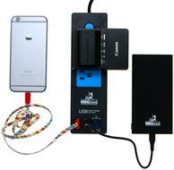 Power Strip NRGized C300 with 2-AC Outlets and 4 USB Charging Ports 5-Ft Cord (Black/Blue)