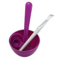 MEXUD-New 4 in 1 Makeup Beauty DIY Facial Face Mask Bowl Brush Spoon Stick Tool Set (Hot pink) N6