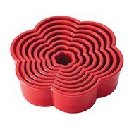 Cake Boss Decorating Tools 8-Piece Nylon Daisy Fondant and Cookie Cutter Set, Red N3
