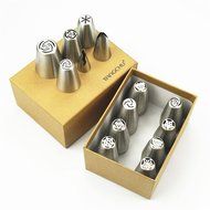 TANGCHU 50pcs Small Russian Nozzles 1pc Leaf Icing Piping Nozzle 1pc Large Rose Cake Tips 1pc Korean Cake Decoration... N3