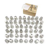 TANGCHU 50pcs Small Russian Nozzles 1pc Leaf Icing Piping Nozzle 1pc Large Rose Cake Tips 1pc Korean Cake Decoration... N4
