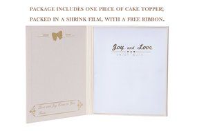 LOVENJOY with Gift Box Kissing Bride Groom Couple and Big Dog Animal Silhouette Wedding Cake Decoration Topper... N13