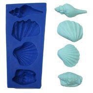 4 LARGE SEASHELL SILICONE MOLD FOR FONDANT, GUM PASTE, CHOCOLATE, HARD CANDY, FIMO, CLAY, SOAPS