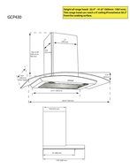 Ancona GCP430 Wall-Mounted Glass Canopy Style Convertible Range Hood, 30-Inch, Stainless Steel N5