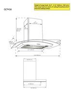 Ancona GCP430 Wall-Mounted Glass Canopy Style Convertible Range Hood, 30-Inch, Stainless Steel N6