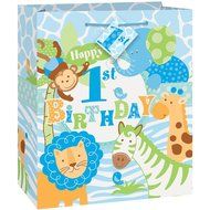 Blue Safari First Birthday Cupcake Kit for 24 N29