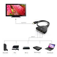 Panlong 4K x 2K HDMI Switch 3 Port Auto Switch with Fixed 2FT Pigtail Cable Supports 4K, 3D, 1080P, HD Audio