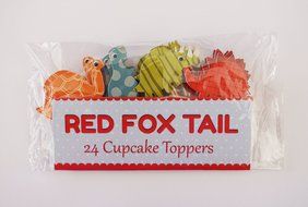 24 Dinosaur Cupcake Toppers Picks - Red Fox Tail &trade; N2