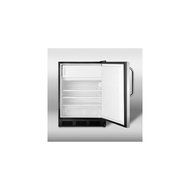 Summit CT66BSSTBADA: ADA compliant refrigerator-freezer for freestanding use, with black cabinet, stainless steel...