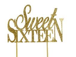 All About Details Gold Sweet-sixteen Cake Topper