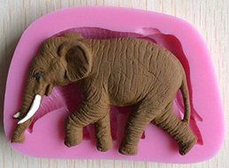 Elephant Silicone Mold for Fondant Gum Paste Chocolate Crafts - Pink N2