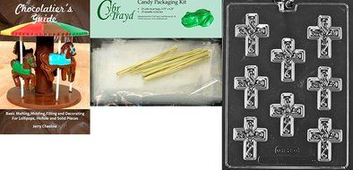 Cybrtrayd R075 Small Cross with Swirl Chocolate Candy Mold with Exclusive Cybrtrayd Copyrighted Chocolate Molding... N3