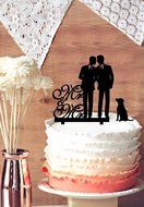 Kaishihui Gay mr and mr cake topper, unique wedding cake topper for groom gift