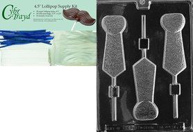 Cybrtrayd D050 Tie Lolly Textured Chocolate Candy Mold with Exclusive Cybrtrayd Copyrighted Chocolate Molding...