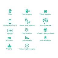 Suction Robot Vacuum Cleaner with 1080P HD Detective Surveillance Camera and Unique Wifi Remote N8