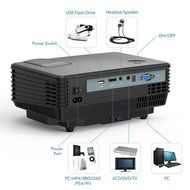 OEM H1 LED LCD (WVGA) Mini Video Projector - US Version (Includes Warranty) - Black (FP8048H1) N10