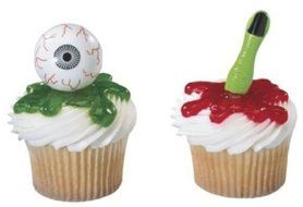 12 EyEbaLL &amp; Witch Finger Cupcake Pis - party Bloody Body Part