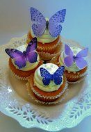 Edible Wafer Large Purple Butterfly Cake Decorations Cupcake Toppers Set of 12