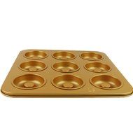 BETOP HOUSE Durable 9-Cup Gold Nonstick Hollow Cupcake Muffin Pan Mold N2