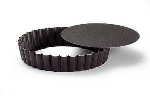 Quiche Tart Mold, Nonstick with Loose Removable Bottom, 1-1/4" High - 11"