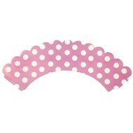 Wrapables Standard Size Polka Dots Cupcake Wrappers (Set of 20), Pink