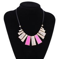 Oligex(TM) New Fashion Design Beads Enamel Bib Leather Braided Rope Chain Geometric Neck