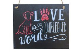 Meijiafei Love Is A Four-legged With Red Dog Word Chalk Sign N2