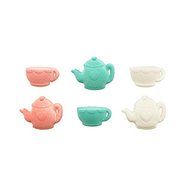 Tea Party Assortment Cup and Tea Pot Sugar Cup Cake Cupcake Decorations 12 count