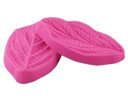 FOUR-C Decorating Tools Leaves Veiner Gumpaste Molds Silicone Cupcake Molds Color Pink