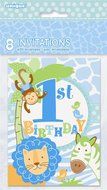 Blue Safari First Birthday Cupcake Kit for 24 N36