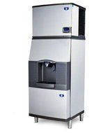 Manitowoc IY-0505W-SFA-291 550 Lb Water-Cooled Half Cube Ice Machine w/ SFA-291 Hotel Dispenser