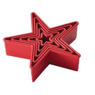 Cake Boss Decorating Tools 5-Piece Nylon Star Fondant and Cookie Cutter Set, Red