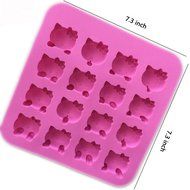 Witkey 16 Cavity Cute Cat Shape Non Stick Silicone Mold Fondant Chocolate Molds Candy Molds Baking Cookie Mould...