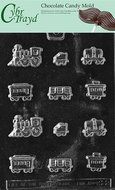 Cybrtrayd K022 Sugar Train Chocolate Candy Mold with Exclusive Cybrtrayd Copyrighted Chocolate Molding Instructions