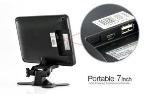 Tekit 7 Inch TFT LCD Portable USB Powered Touchscreen Monitor with Built in Stand and Stylus