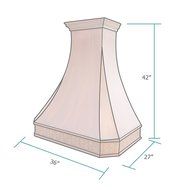 Copper Best H3 362742S Copper Custom Range Hood Island Mount with Embossed Patterm Wrap Around