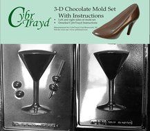 Cybrtrayd AO128AB Martini Glass Chocolate Candy Mold Bundle with 2 Molds and Exclusive Cybrtrayd Copyrighted 3D...