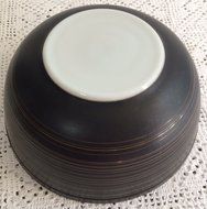 RARE Vintage Pyrex Glass Terra Yellow &amp; Black/Brown 404 Mixing Bowl N3