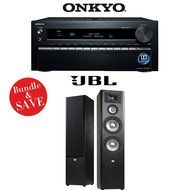 Onkyo TX-NR1030 9.2-Ch Dolby Atmos Ready Network A/V Receiver + (1) Pair of JBL Studio 280 6.5-Inch 3-Way Floorstanding... N2